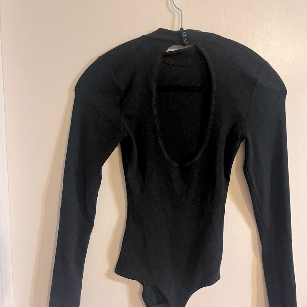 Abercrombie & Fitch Black Keyhole Long-Sleeve Bodysuit